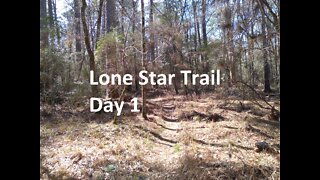 Lone Star Hiking Trail thru-hike, detailed 1/6+1, mile 0-14.3,