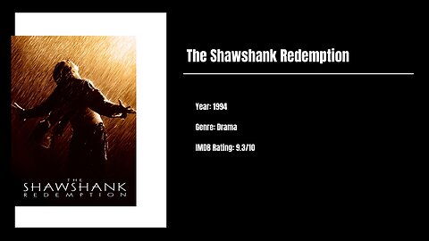 Best Movies To Watch #1 - The Shawshank Redemption