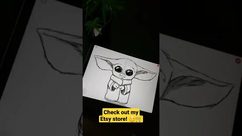 How to draw Baby Yoda? 🛸 - Daily Art nr.108🖌️