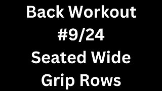 Back Workout 9/24