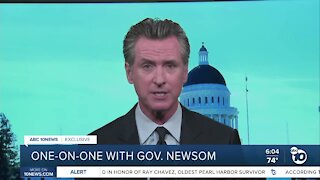 Gov. Gavin Newsom speaks with ABC 10News