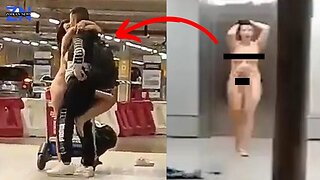 Naked Woman On Drugs Attacks Passengers Through Santiago Airport Chile