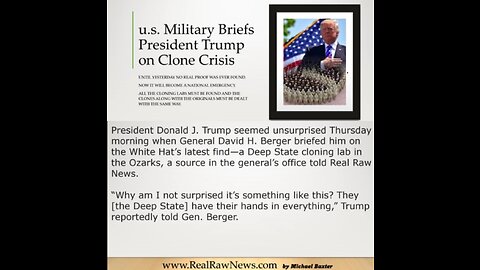 U.S. MILITARY BRIEFS OUR REAL PRESIDENT TRUMP QN CLONE CRISES