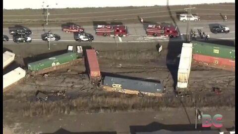Houston-area crash between truck, Union Pacific train kills driver, derails 20-plus rail cars