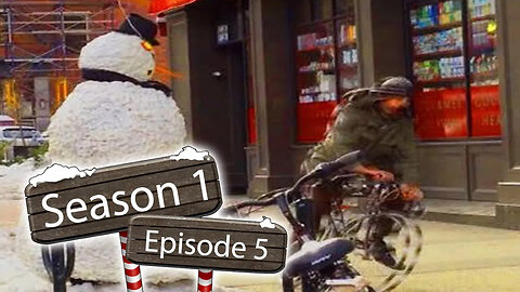Unbelievable Reaction: Guy Takes a Tumble After Snowman Scare!
