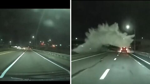Dramatic Crash On US Highway Caught On Dashcam Video