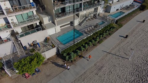Blasian Babies DaDa Enjoys Walking Fanuel Park Bike Path At Mission Bay In San Diego With Skydio 2+