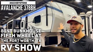 Best Fifth Wheel Bunk House at the Fort Worth RV Show! 2022 Keystone Avalanche 378BH