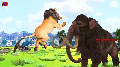 Giant Lion vs Giant Mammoth Elephant Epic Battle Mammoth Elephant Rescue Saved Buffalos Wild Animals