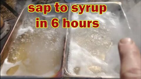 15 gallons sap to syrup in 6 hours. 2nd boil of the year. Another small boil before snowstorm.