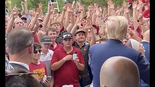 Trump Throws Spirals to Fans at Iowa/Iowa State Football Game