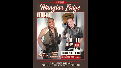 DUHO Live at Manglar Lodge Nov. 2022