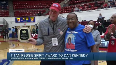 Detroit Mercy presents Dan Kennedy with Titan Reggie Spirit Award