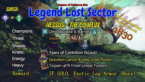 Destiny 2 Legend Lost Sector: Nessus - The Conflux on my Strand Warlock 5-4-23