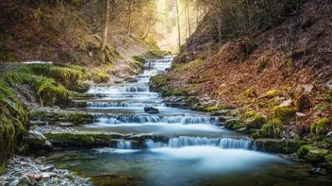 Trickling Water, Mountain Stream | Breathe Relax | Black Screen | No Music for Deep Sleep Sounds