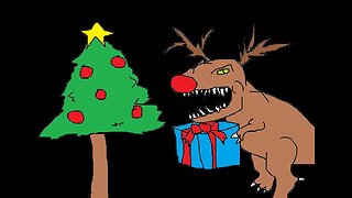 Roger the Dinosaur thinks he's Rudolph the Red Nosed Reindeer