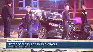Two dead in Milwaukee overnight crash after a car runs through a red light