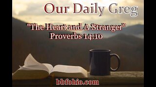 298 "The Heart And A Stranger" (Proverbs 14:10) Our Daily Greg