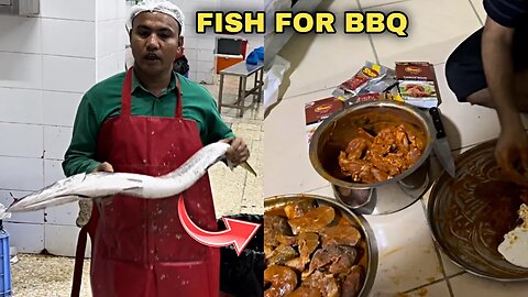 BBQ ke kye preparation Fish, mutton,chicken or beaf sb kuch kharid lya 😋😋