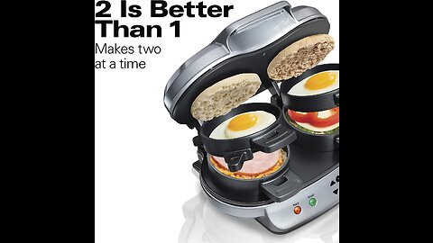 Hamilton Beach Dual Breakfast Sandwich Maker with Timer, Silver