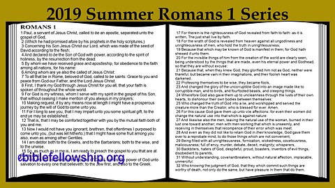 Chris McCann, 2019 Summer Romans 1 Series, Part 14