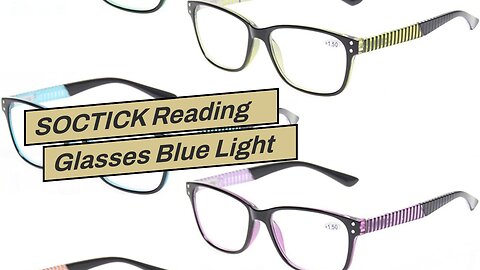 SOCTICK Reading Glasses Blue Light Blocking, 5-Pack Elegant Computer Readers for Women with Com...