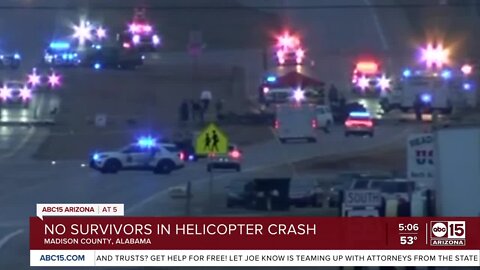 No survivors after Black Hawk helicopter crashes onto Alabama highway: Sheriff's office