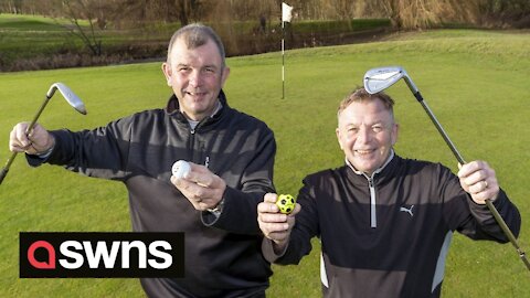 Two golfing pals bagged stunning holes-in-one on the same hole in a game