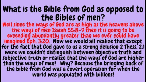WHAT IS THE BIBLE FROM GOD?