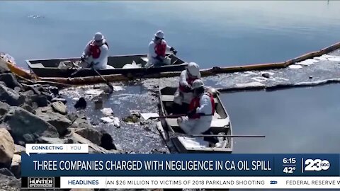 Three companies charged in SoCal oil spill
