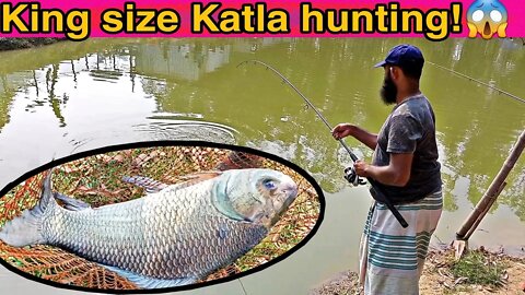 দানবীয় মাছ শিকার😱Amazing Hook Fishing Video🎣Hunting Giant Fish By Hook In The Village Pond🎣