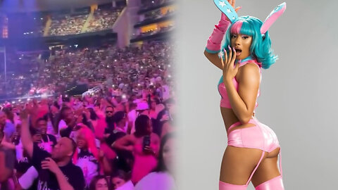 Nicki Minaj gets fans in Houston to chant "For a free beat, you could hit Megan raw”