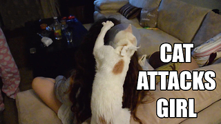 Cat Attacks Girl