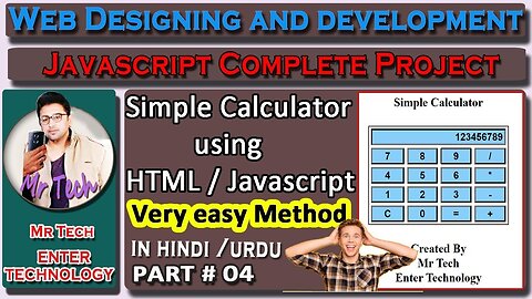 How to Make Calculator in javascript | javascript Tutorial for Beginners in hindi | Mr Tech 001