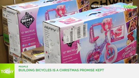 Building bicycles is a Christmas promise kept