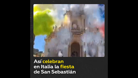 ‘Explosión’ de color en la fiesta del santo San Sebastián en Italia