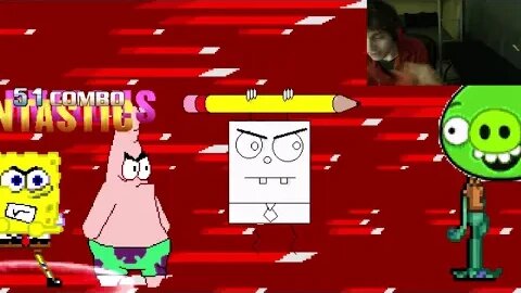 SpongeBob SquarePants Characters (SpongeBob, Squidward, And DoodleBob) VS Minion Pig In A Battle