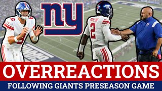 Giants OVERREACTIONS After Preseason Game on Tyrod Taylor, Daniel Jones, Evan Neal, Collin Johnson