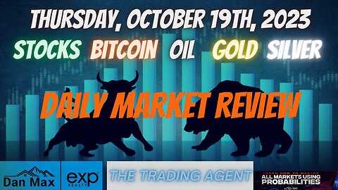 Daily Market Review for Thursday, October 19th, 2023 for #Stocks #Oil #Bitcoin #Gold and #Silver