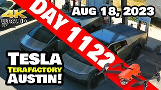 CYBERTRUCKS CHARGE AT GIGA TEXAS! - Tesla Gigafactory Austin 4K Day 1122 - 8/18/23 - Tesla Texas