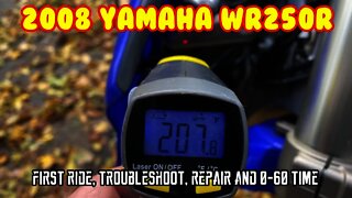 [E1] Yamaha WR250R (2008) First ride Troubleshoot repair 0-60 time Tw200 vs WR250