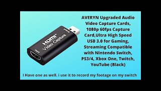 AVERYN Upgraded Audio Video Capture Card, 1080p 60fps Capture Card,Ultra High Speed USB 3.0