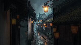 睡眠质量提高：夜灯下古城雨声助眠，提高睡眠质量，让身体得到充分休息ASMR#rain #rainsounds #sleep #sleepmusic #shorts #shortsvideo