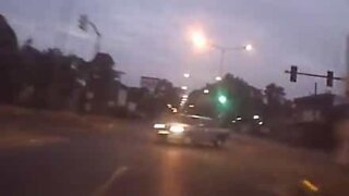 Sharp reflexes save driver's life