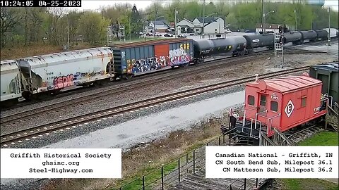 WB Manifest with 4 Blue CEFX Unit's in Griffith, IN on April 25, 2023