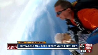 98-year-old man goes skydiving for birthday