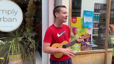 How cool is that! Raising money to buy a Birthday Present to his mum! 15 yrs old Alec Clegg busking!
