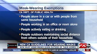 New CA guidelines for wearing masks
