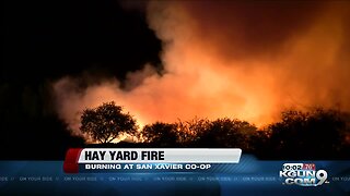 Nearly 20,000 bales of hay burning at the San Xavier Co-Op Farms