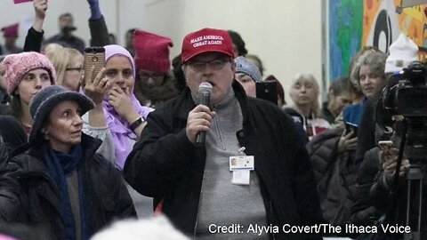 Trump Supporter Heckled at Town Hall